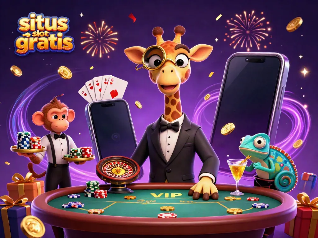 Play dynamic slots with situs slot gratis at this vibrant casino illustration