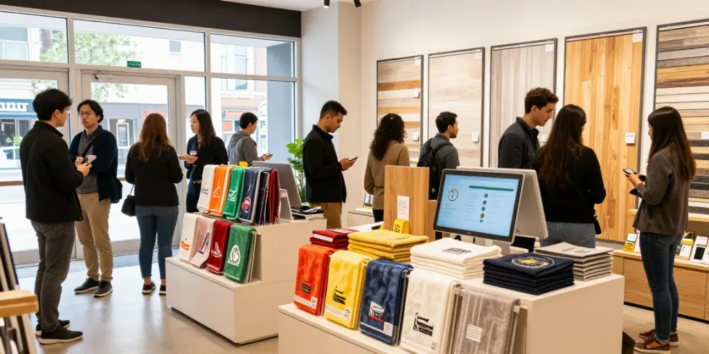 Shoppers exploring Shopsmart's diverse product range in a vibrant retail space.