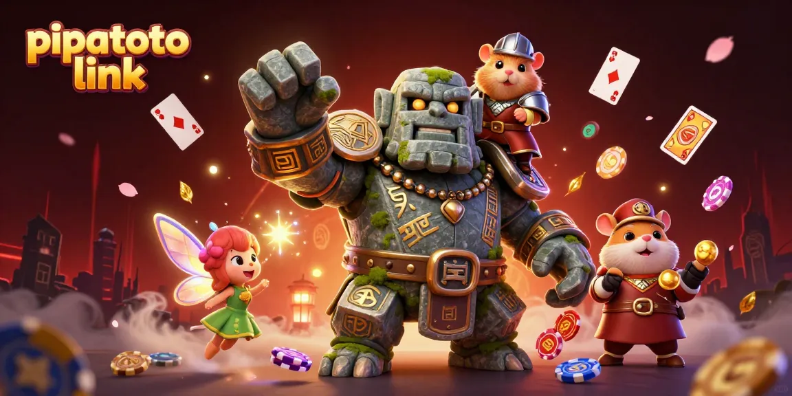 Engage in thrilling gameplay with Pipatoto link, showcasing a dynamic casino scene with characters and vibrant casino elements.