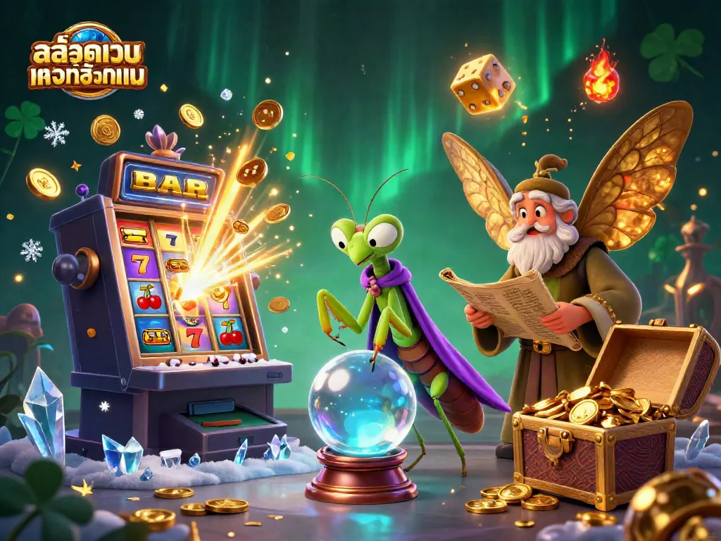Experience the excitement of สล็อตเว็บตรงทั้งหมด with vibrant casino elements and captivating characters.