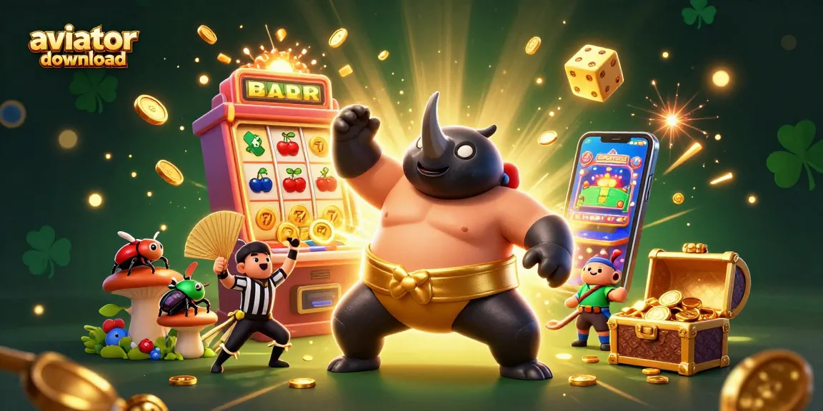 Experience the thrill of aviator download with a dynamic casino scene featuring a beetle champion and vibrant game elements.