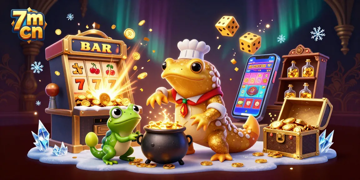 Experience the excitement of 7m cn with this vibrant casino-themed illustration showcasing a golden salamander alchemist.