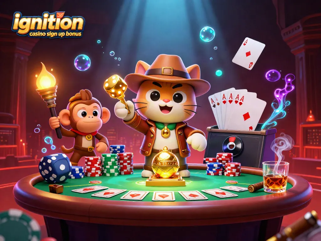 Experience the excitement of the Ignition Casino sign up bonus in this vibrant illustration.