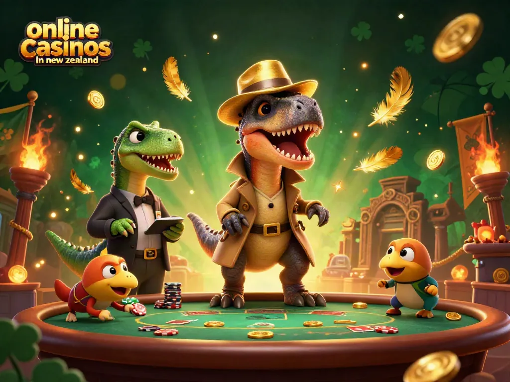 Experience excitement at online casinos in New Zealand with a thrilling blackjack scene featuring dynamic characters.