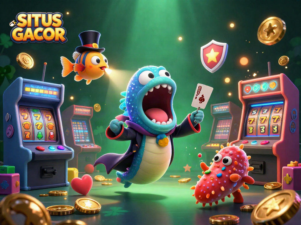 Join in on the action at SITUS GACOR with vibrant slot machines and magical creatures.