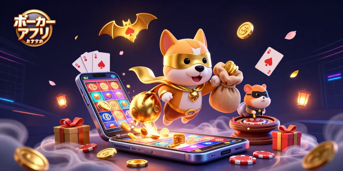 ポーカーアプリおすすめを利用してオンラインポーカーを楽しむ3Dイラスト。