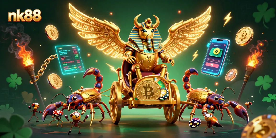 Engage in the thrilling gameplay of nk88 with neon crypto elements and a dynamic casino scene.