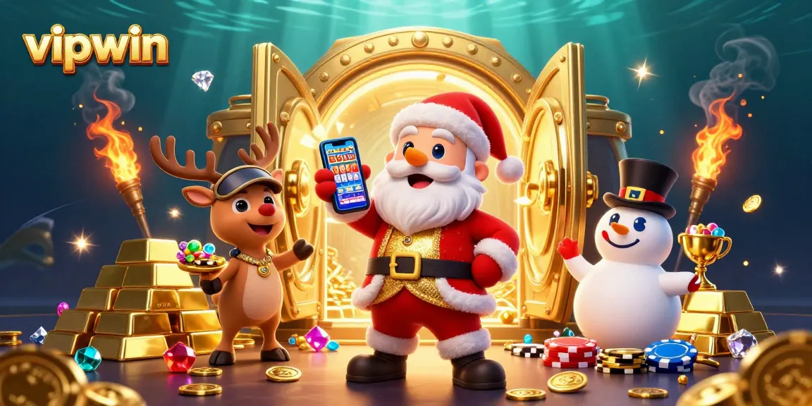 Experience thrilling gameplay with vipwin in a vibrant casino scene featuring playful characters.