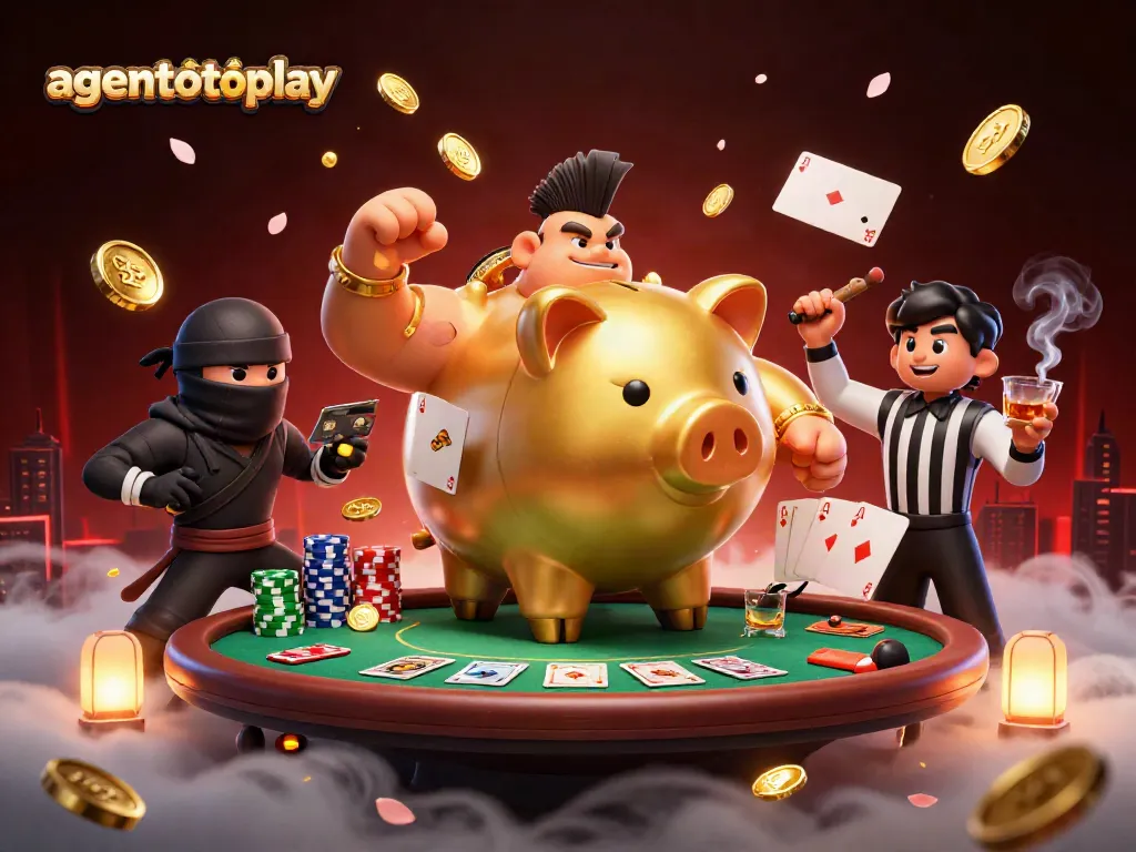 Play winning strategies with agentotoplay in a thrilling casino showdown illustration.