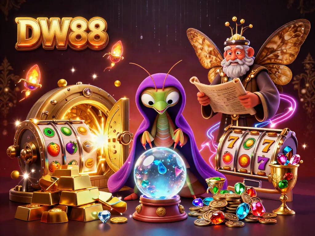 Experience the engaging world of DW88 with vibrant slots, treasures, and mystical characters.