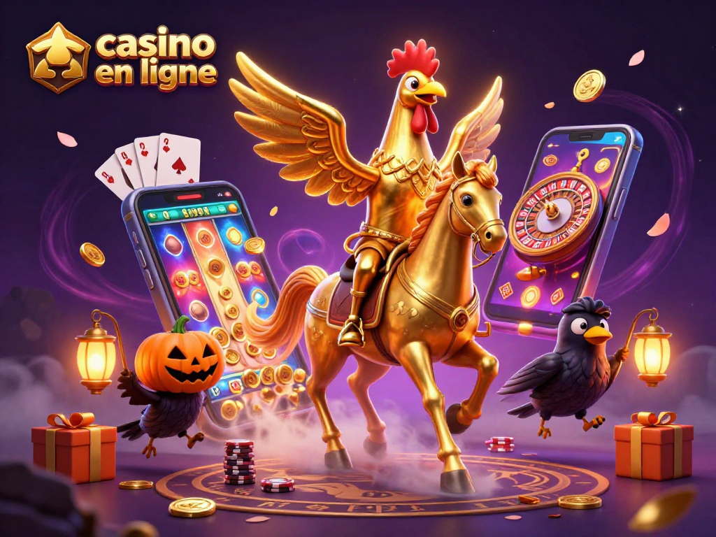 Découvrez l'excitation des jeux de casino en ligne avec cette illustration animée et colorée.