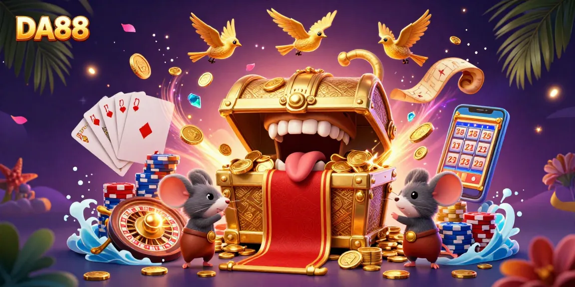 Experience DA88's thrilling casino adventures with gold coins and dynamic game elements.