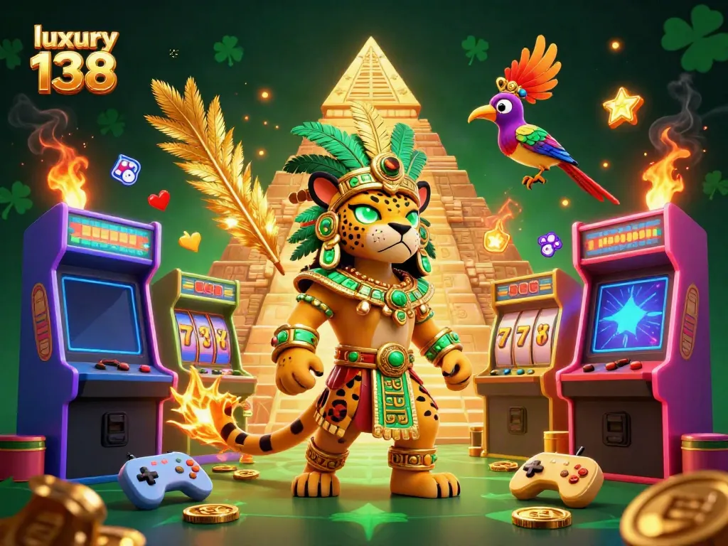 Engage with luxury 138 in this vibrant 3D casino world, featuring action-packed characters and dynamic game elements.