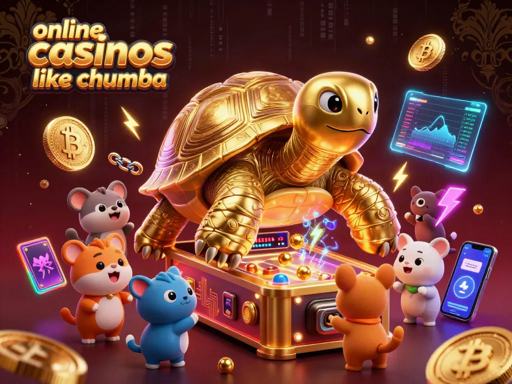 Engage with online casinos like Chumba through vibrant 3D digital art showcasing a unique gaming experience.