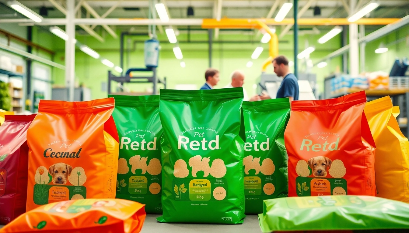 Showcasing innovative pet food packaging company solutions with eco-friendly designs.