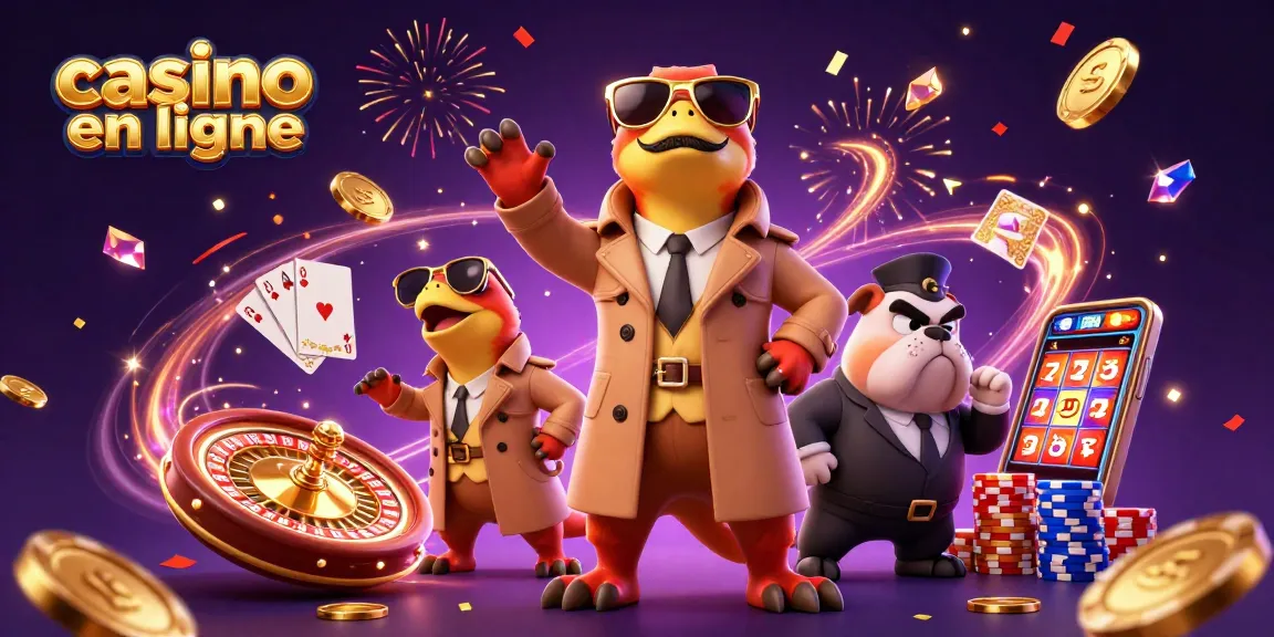Gagnez avec le casino en ligne à travers une scène animée de raptors déguisés.