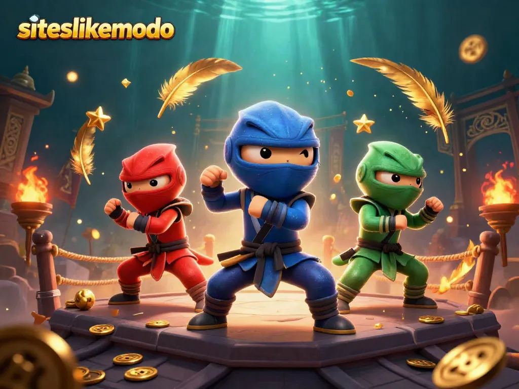 Engage with siteslikemodo as chameleon characters showcase thrilling gaming action in a vibrant casino setting.