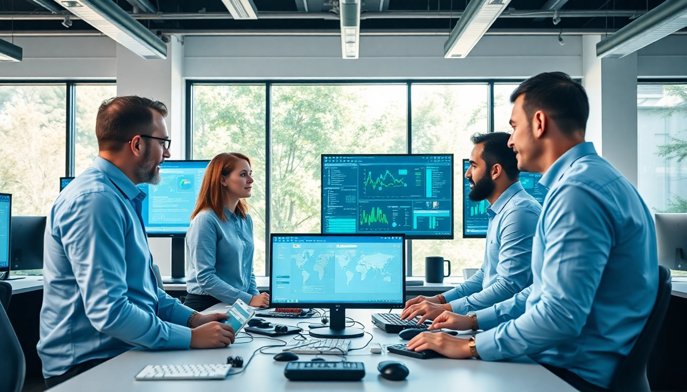 Engage with https://dmeomaha.com managed IT services team in a vibrant office collaboration setting.