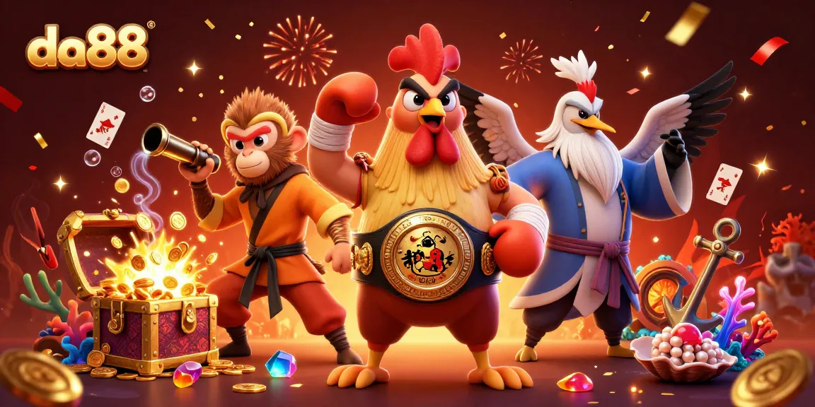 Experience the excitement of da88's vibrant casino scene with entertaining characters and dynamic game elements.