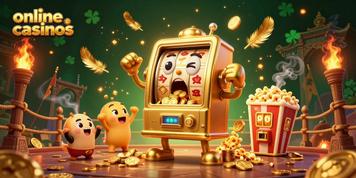 Celebrate wins with stunning visuals of online arab casinos featuring golden slot machines and vibrant action.