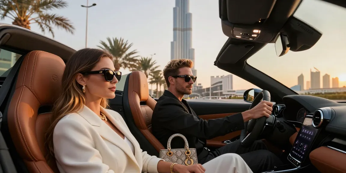Momen berkendara mewah LUXURY 777 di Dubai dengan mobil sport elegan.