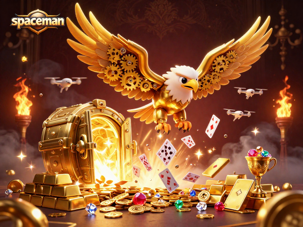 Experience winning with spaceman in a captivating slot game scene filled with vibrant rewards and treasures.