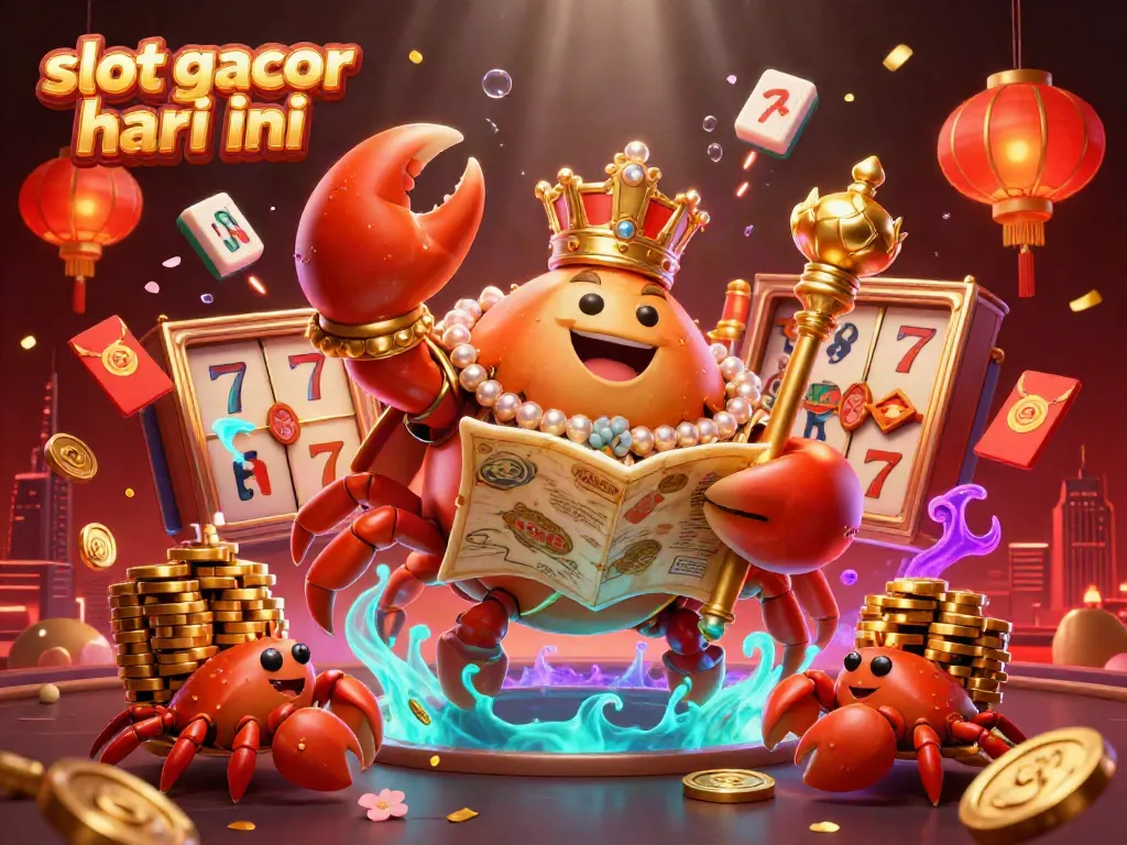 Experience thrilling action with slot gacor hari ini featuring a golden crab emperor and vibrant casino elements.